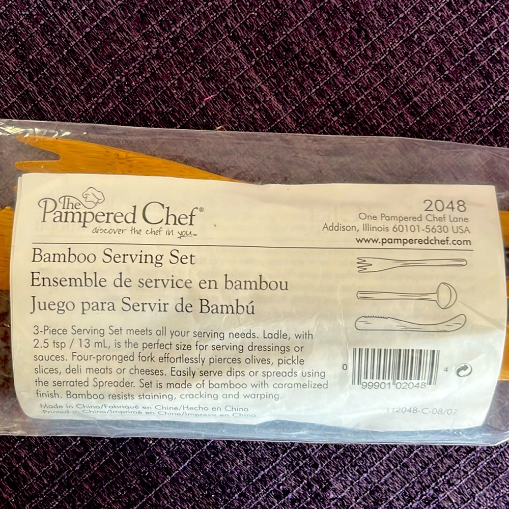 Pampered Chef Bamboo Serving Set